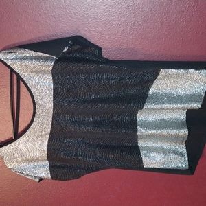 Silver and black top for a night out